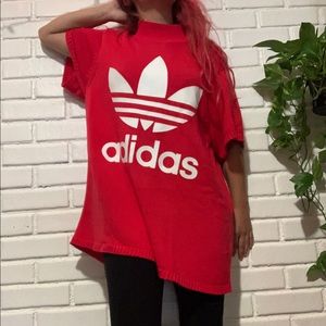 Adidas red sweater dress